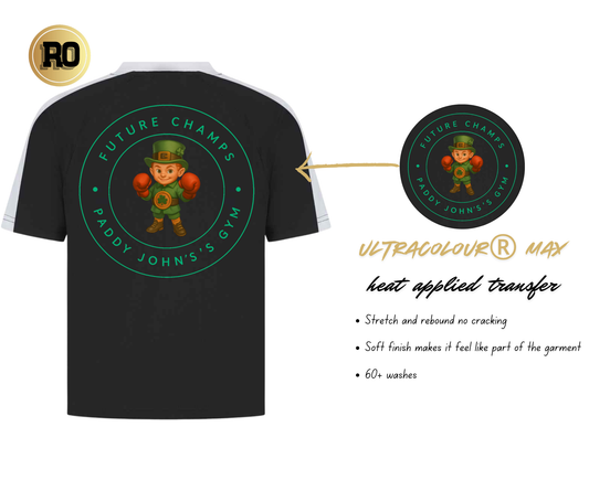 Kids boxing team apparel front and back view