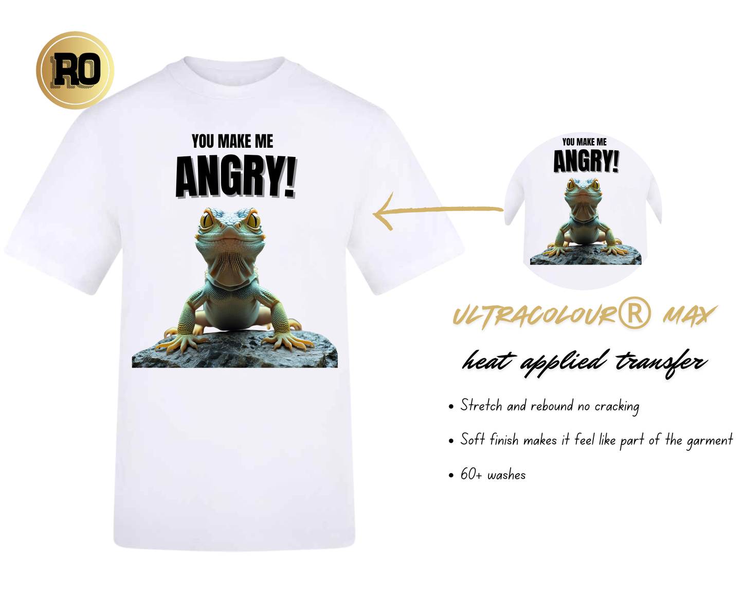 Official Bristol Reptile Encounters “You Make Me ANGRY!” Gecko T-Shirt (Kids & Adults)