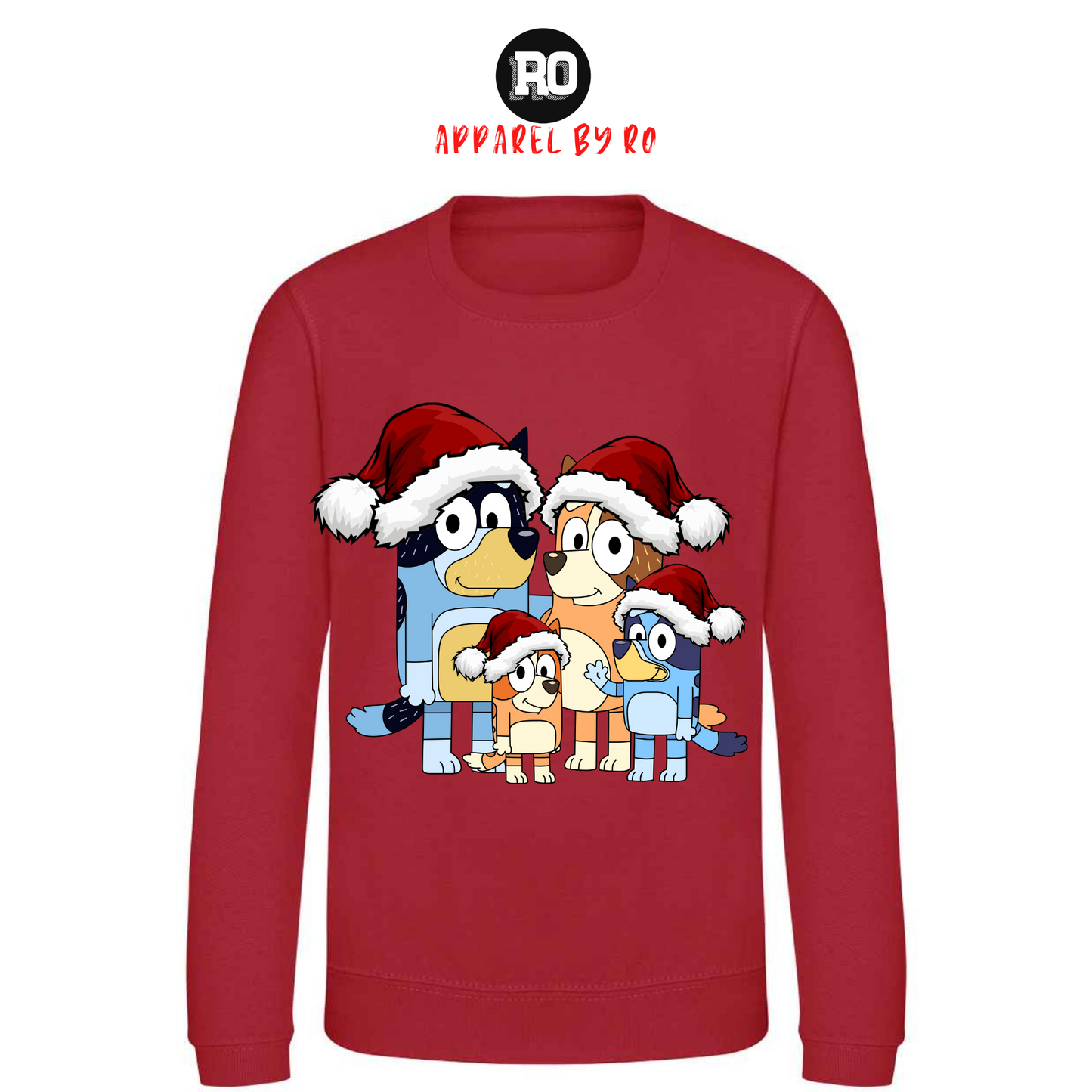 Kids' "Bluey Christmas Family Portrait" Christmas Jumper