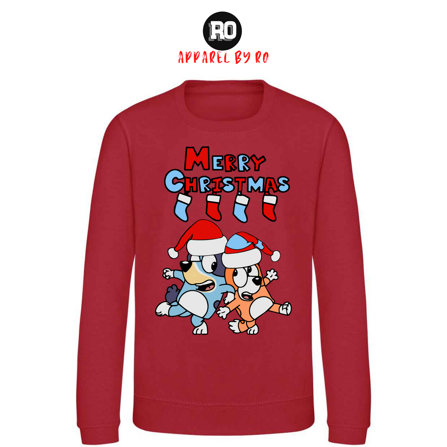 Kids' "Bluey & Bingo's Merry Christmas" Christmas Jumper