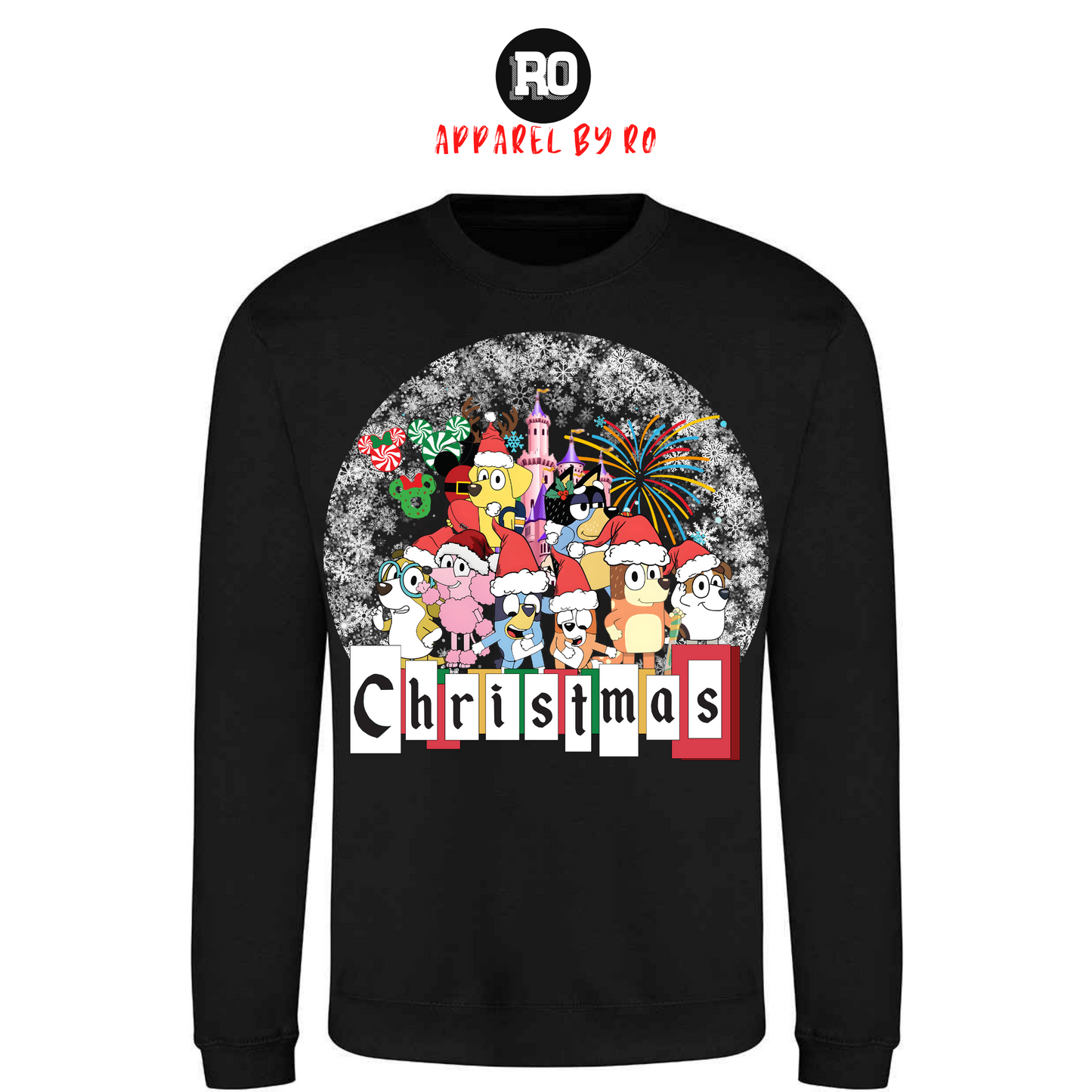 Kids' "Bluey's Disney Castle Christmas" Christmas Jumper