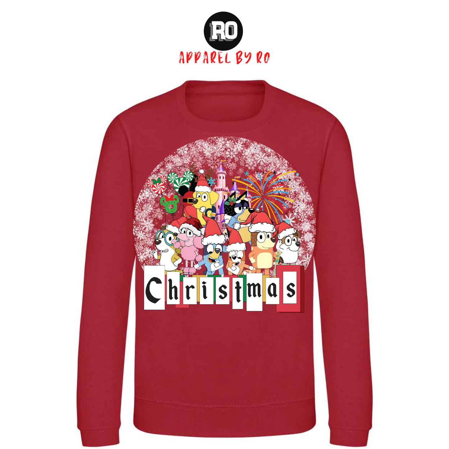 Kids' "Bluey's Disney Castle Christmas" Christmas Jumper