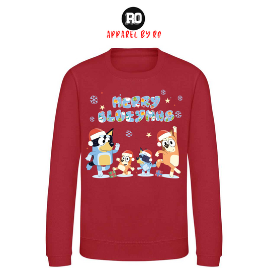 Kids' "Merry Bluey-mas" Christmas Jumper