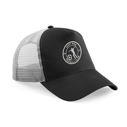 West Wick FC black and grey trucker cap with embroidered crest
